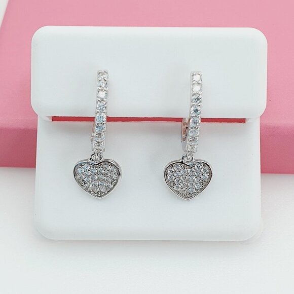 925 Sterling Silver Cubic Zirconia EarringU19254711 - Picture 1 of 10